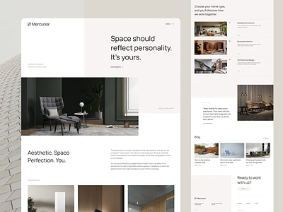 Mercurior - Interior & Architecture Studio Website agency website branding clean design future website design marketing website design minimalism modern website simple ui ux web website