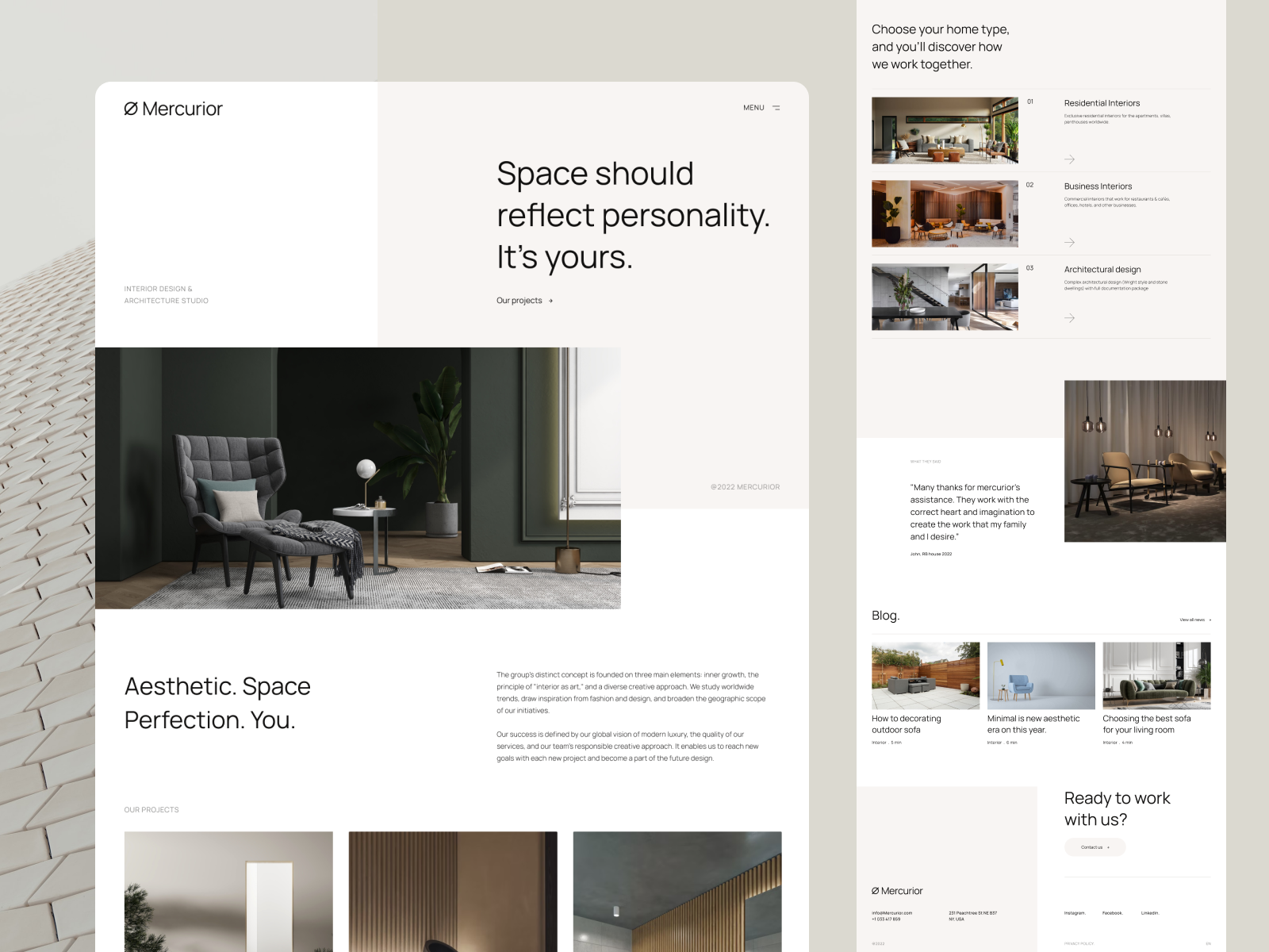 Mercurior - Interior & Architecture Studio Website by Yogie Ismanda for ...