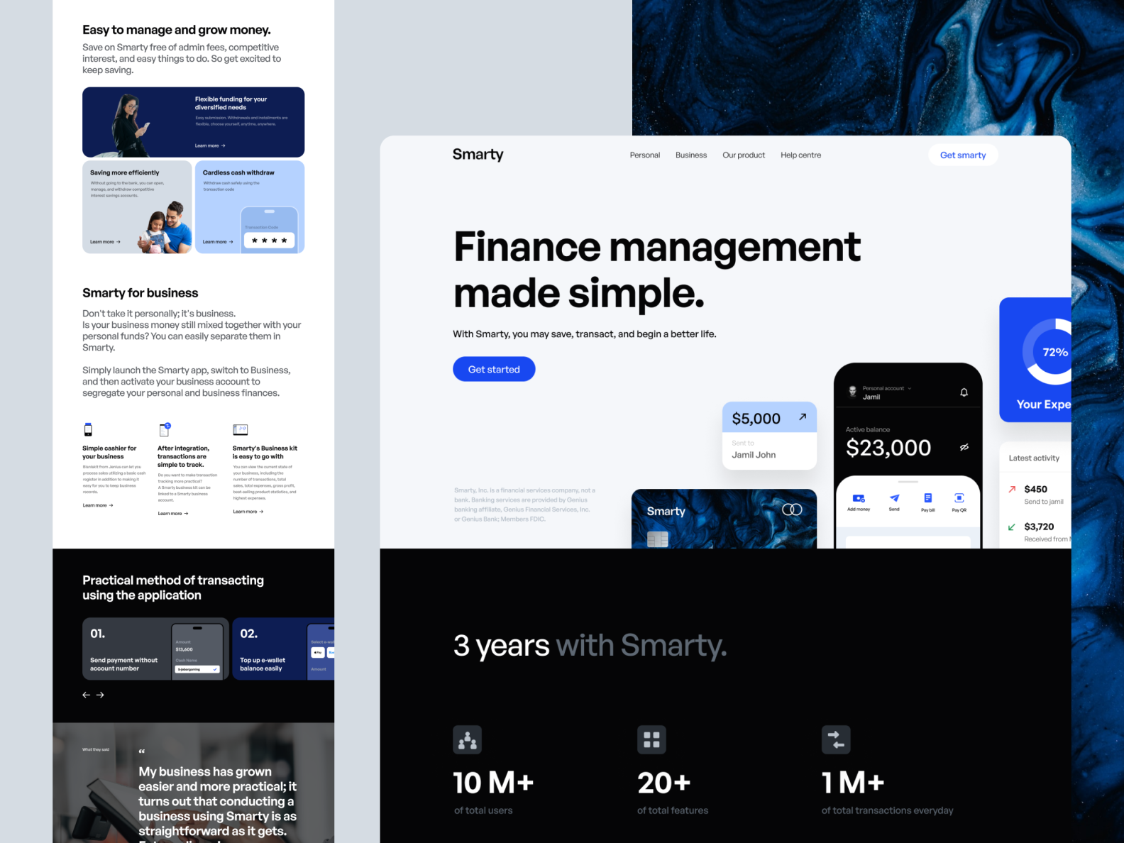 Smarty - Finance Management App Website by Yogie Ismanda for Sebo on ...