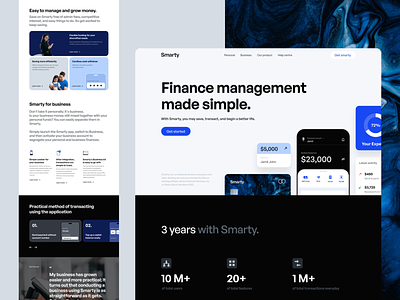 Smarty - Finance Management App Website