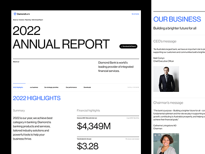 Annual Report - Landing Page annual report clean design illustration landing page marketing website design simple typography ui ux web website website 2022