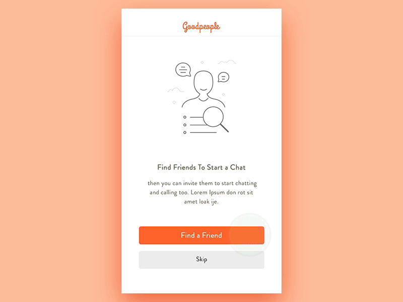 Mobile App Intro app chat contact find illustration interaction ios mobile onboarding ui ux
