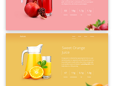 Juices color design interaction minimalist simple slide ui web