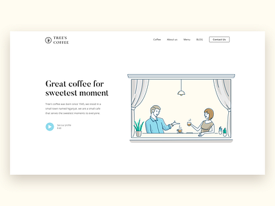 Tree's Coffee - Landing Page clean coffee icon illustration landing minimalism page simple ui web website