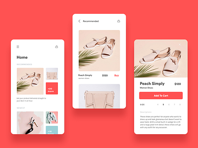 E-Commerce App concept color design ecommerce fashion icon illustration ios minimal mobile ui ux