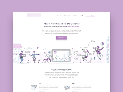 Digital Agency - Landing Page clean icon illustration landing minimalism page product simple ui web website