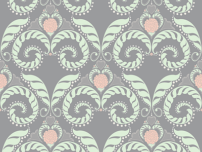 Repeating Pattern of Motif damask floral illustration leaves nature repeating pattern surface design vector wedding