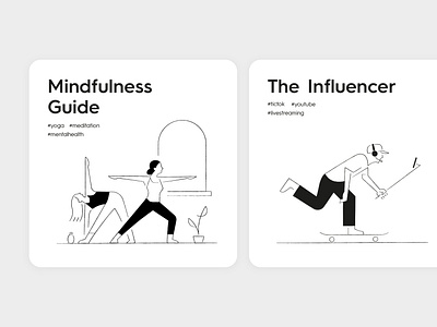 UX ideation card design artwork branding doodle graphic illust illustration influencer minimalism pictogram simplicity visualidentity yoga