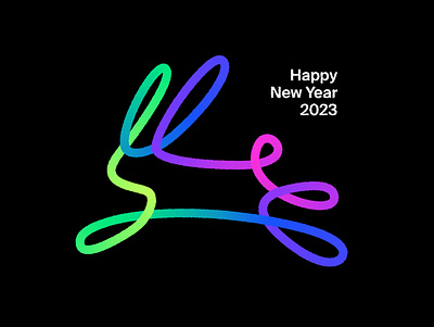 2023 Happy New Year branding graphic illustration linedrawing logo meanimize pictogram simplicity