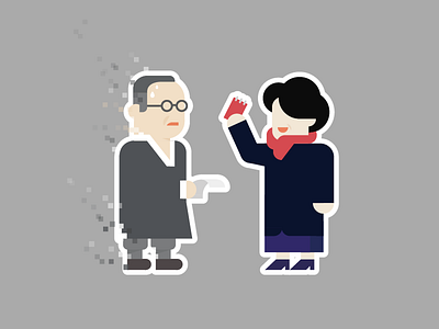 Political issue in Korea artwork graphic illustration kimgoo korea meanimize president sticker