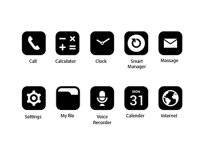 Simple icon set android flat graphic icon illustration meanimize simple