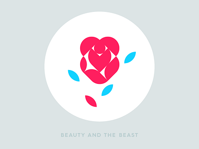 Beauty and the beast beautyandthebeast flat geometric graphic icon illustration logo meanimize movie