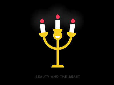 Beauty and the beast beautyandthebeast candle flat geometric graphic icon illustration logo meanimize movie