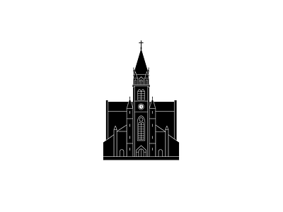 Myeongdong Catholic Cathedral architecture building grahic icon illustration korea landmark logo meanimize monument pictogram statue