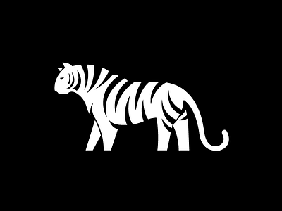 White tiger animal grahic icon identity illustration isotype logo logoinspiration meanimize pictogram tiger