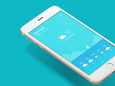 Minimal weather UI app icon meanimize minimal screen simple ui ux weather