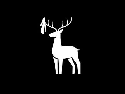 Hang in deer animal caution deer graphic icon illustration isotype meanimize minimal pictogram simople