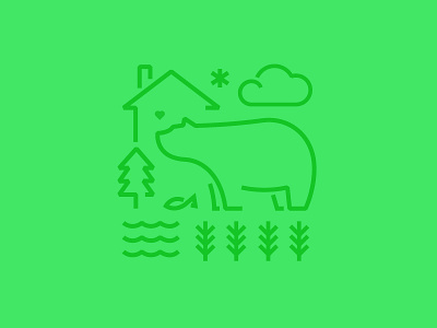 Bear animal bear grahic icon identity illustration isotype logo meanimize pictogram