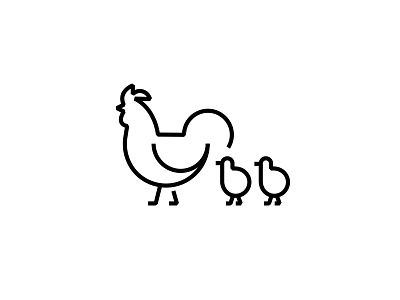 Chicken and chicks animal artwork chick chicken graphic icon illust illustration isotype logo pictogram