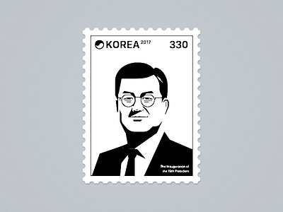 South Korea president stamp graphic illustration korea meanimize minimalism moonjaein simplicity pictogram president