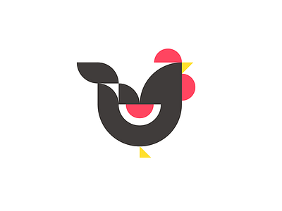 Chicken chicken geometric graphic illustration isotype meanimize minimalism pictogram simplicity