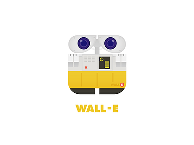 Wall E animation graphic icon illustration isotype logo meanimize minimalism pictogram simplicity