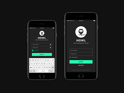 Howl app app graphic howl icon login meanimize minimalism owl pictogram simplicity ui ux