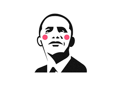 Shy Obama artwork branding graphic illust logo meanimize obama pictogram portrait