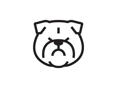 Angrish bulldog bulldog dog englishbulldog graphic icon illust line logo meanimize pictogram