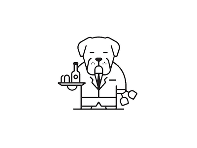 Mastiff waiter dog graphic icon illust line logo mastiff meanimize pictogram
