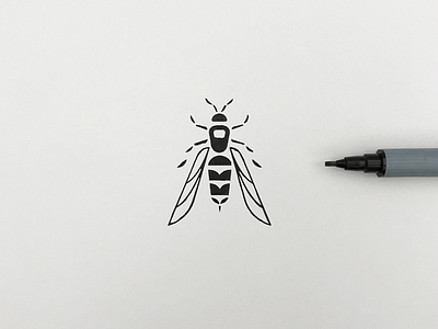 Wasp artwork drawing graphic icon illustration isotype logo meanimize minimalism pictogram simplicity wasp