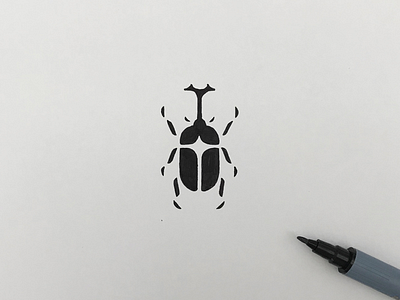 Rhinoceros beetle artwork beetle branding graphic icon illustration insect isotype logo meanimize pictogram simplicity