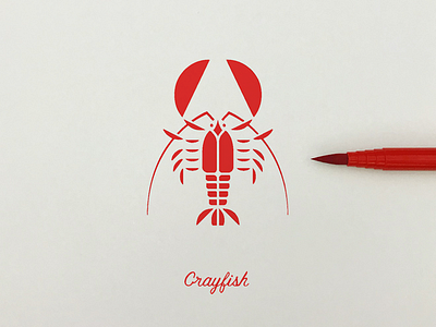 Crayfish crayfish doodle graphic icon illustration isotype logo meanimize pictogram simplicity