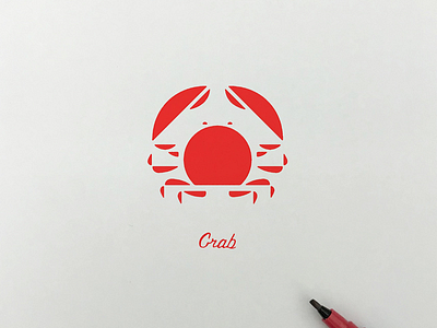 Crab artwork branding crab flat graphic icon illustration logo meanimize minimalism pictogram simplicity