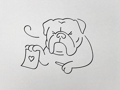 English bulldog bulldog doodle graphic icon illustration linedrawing meanimize simplicity