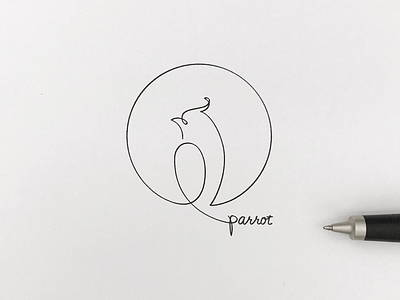 Parrot branding calligraphy graphic icon illustration logo minimalism parrot pictogram simplicity