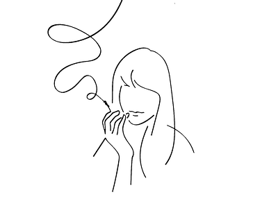 Smoking girl artwork branding graphic illustration meanimize minimalism pictogram simplicity