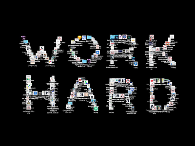 Work hard doodle graphic icon typography workhard