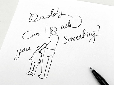 Daddy calligraphy croquis daddy doodle graphic illustration meanimize minimalism simplicity vector