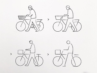 Walk or Ride artwork branding croquis doodle drawing graphic illustration meanimize minimalism pictogram simplicity