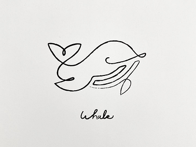 Whale artwork calligraphy croquis doodle illust linedrawing logo meanimize simplicity whale