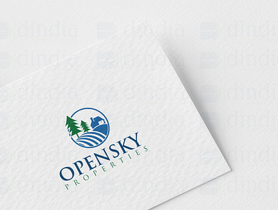 Open Sky Properties Logo design graphic design logo vector