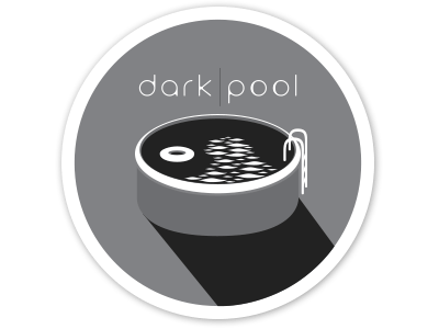 Dark Pool illustration logo monochrome sticker