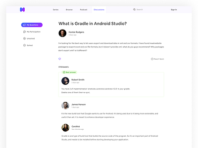 Technical forum design design figma flat forum gradient minimal purple ui ux vector website