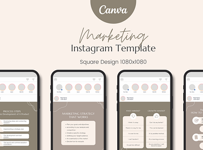 Marketing Instagram Templates business canva canva templates coach design fashion illustration marketing templates