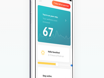 TNLC - dashboard app card chart data fitness graph health health app information information architecture ios layout mobile score statistics stats tracker upgrade