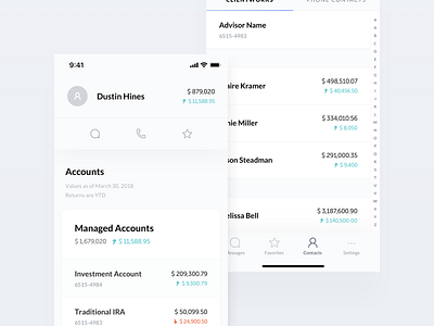 Advisor App — contacts