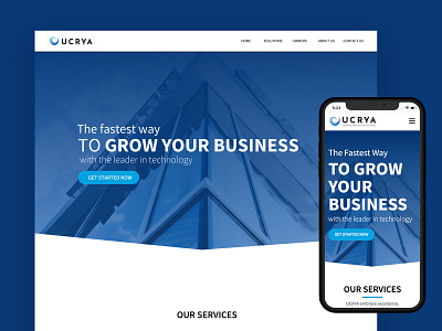 UCRYA Landing Page logo design responsive design responsive website web design