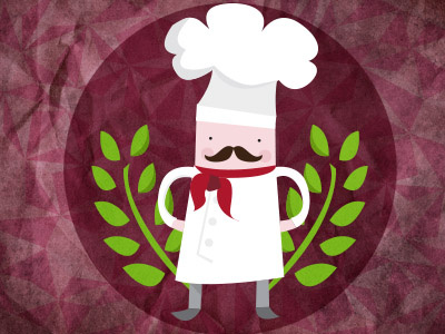 Tiny cheff app character design chef cook illustration vector