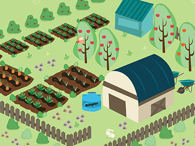 tiny farm game illustration interactive map